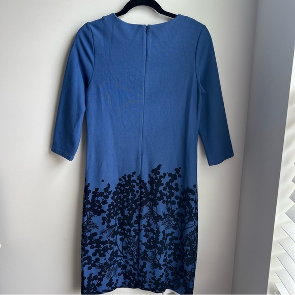 Boden Blue A-line Dress with 3/4 Sleeves - Picture 7 of 13